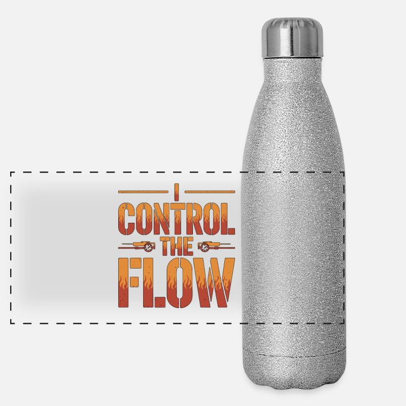 Fire Engineer I Control The Flow Fire Service Panoramic Glitter Thermal Bottle 500 ml