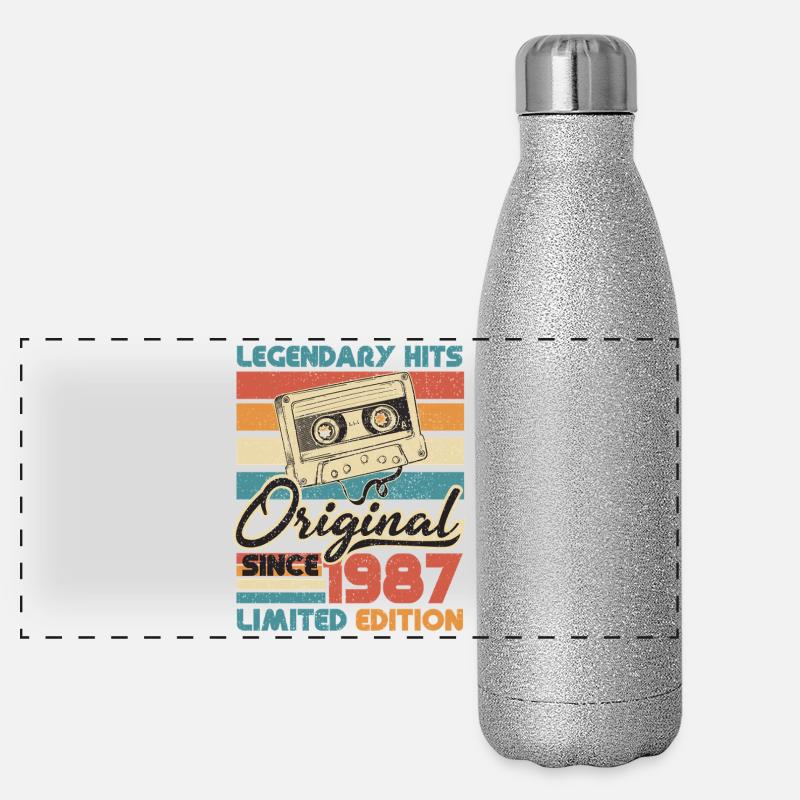Original seit 1987 - Panorama Glitzer Isolierflasche 500 ml - Silber Glitzer