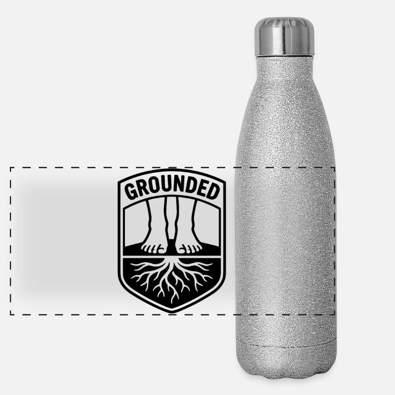 Équilibre de la pleine conscience ancré - Gourde isotherme panoramique pailletée 500 ml - paillettes argentées