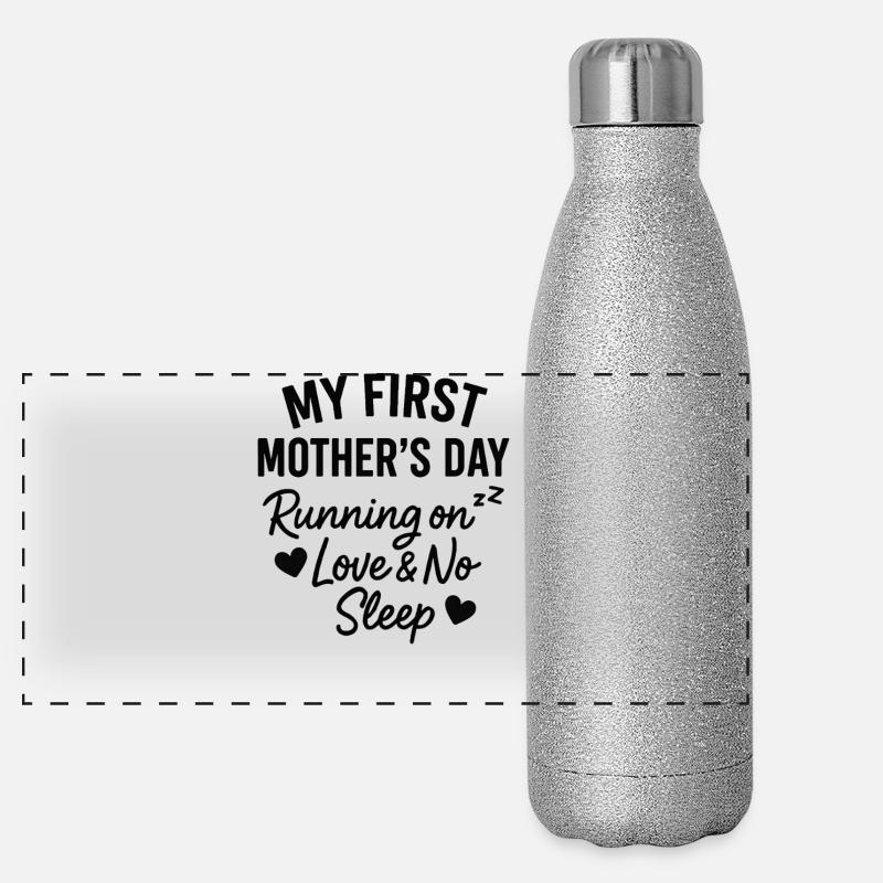 Erster Muttertag Humor Mama Geschenkidee Familie Panorama Glitzer Isolierflasche 500 ml