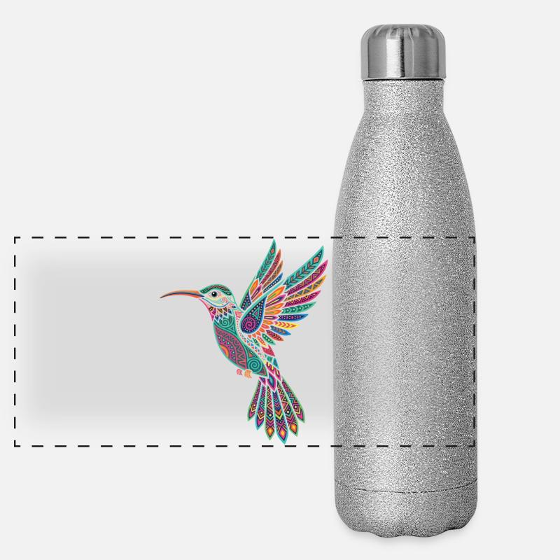 Alebrije Hummingbird Mexican Folk Panoramic Glitter Thermal Bottle 500 ml