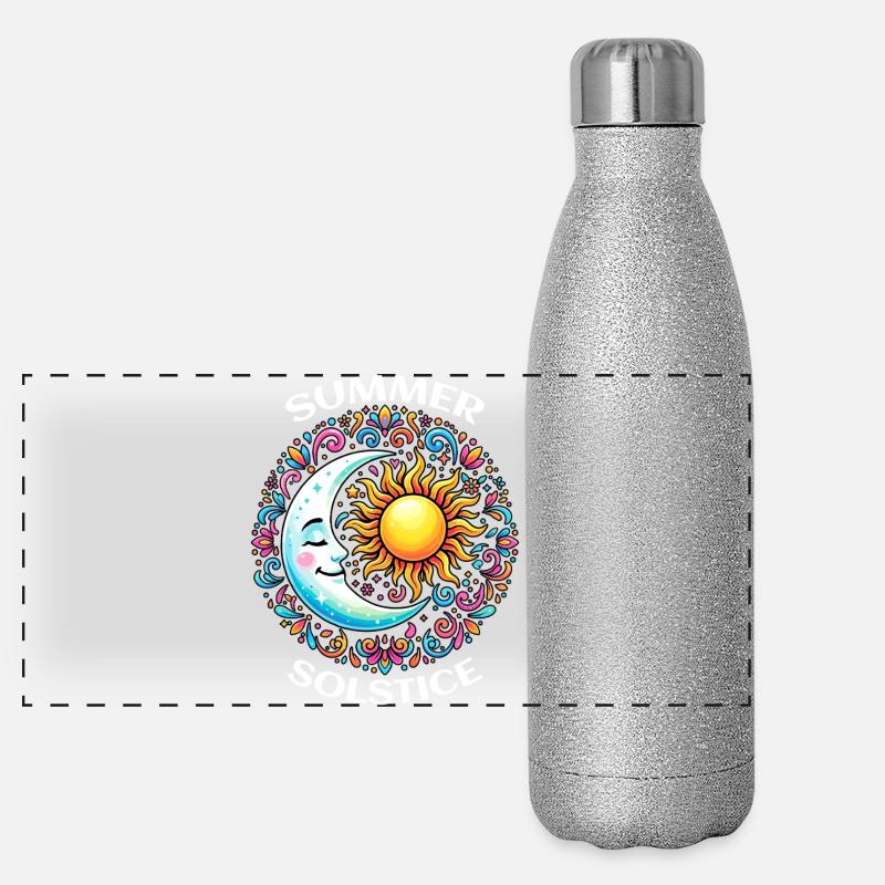 Litha Pagan: Sommersonnenwende, Mittsommer, Mittsommer, Mittsommer. Panorama Glitzer Isolierflasche 500 ml