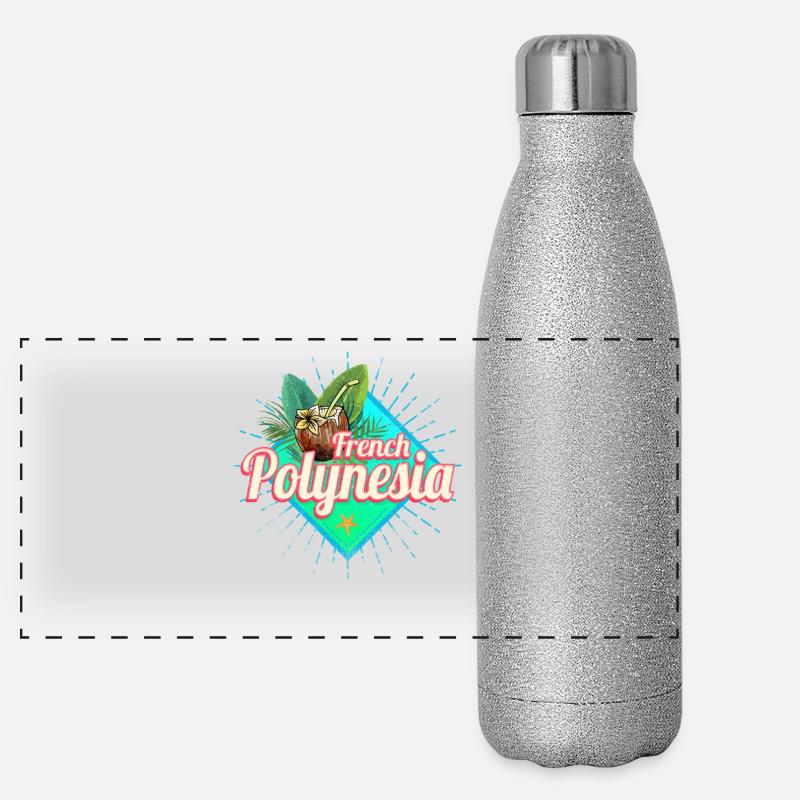 French Polynesia in the Pacific Island Souvenir Panoramic Glitter Thermal Bottle 500 ml