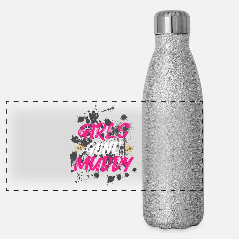 Les filles devenues boueuses Schlammlauf Course boueuse Gourde isotherme panoramique pailletée 500 ml