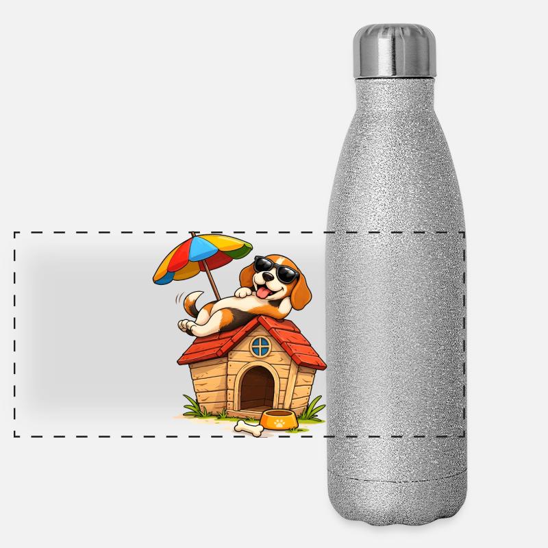 Conception de la maison de vacances des chiens Beagle Gourde isotherme panoramique pailletée 500 ml
