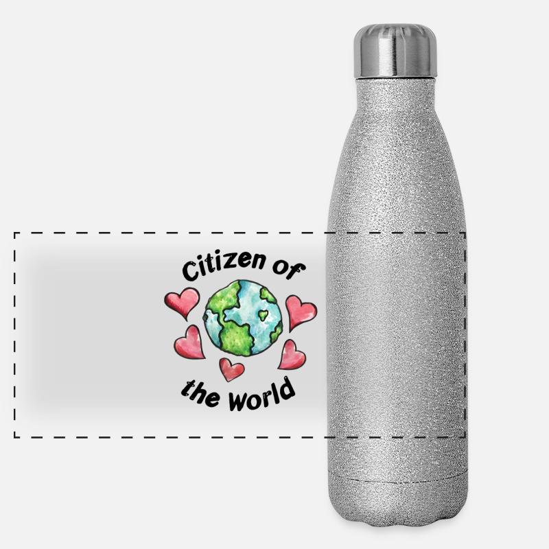 Weltbürger Panorama Glitzer Isolierflasche 500 ml