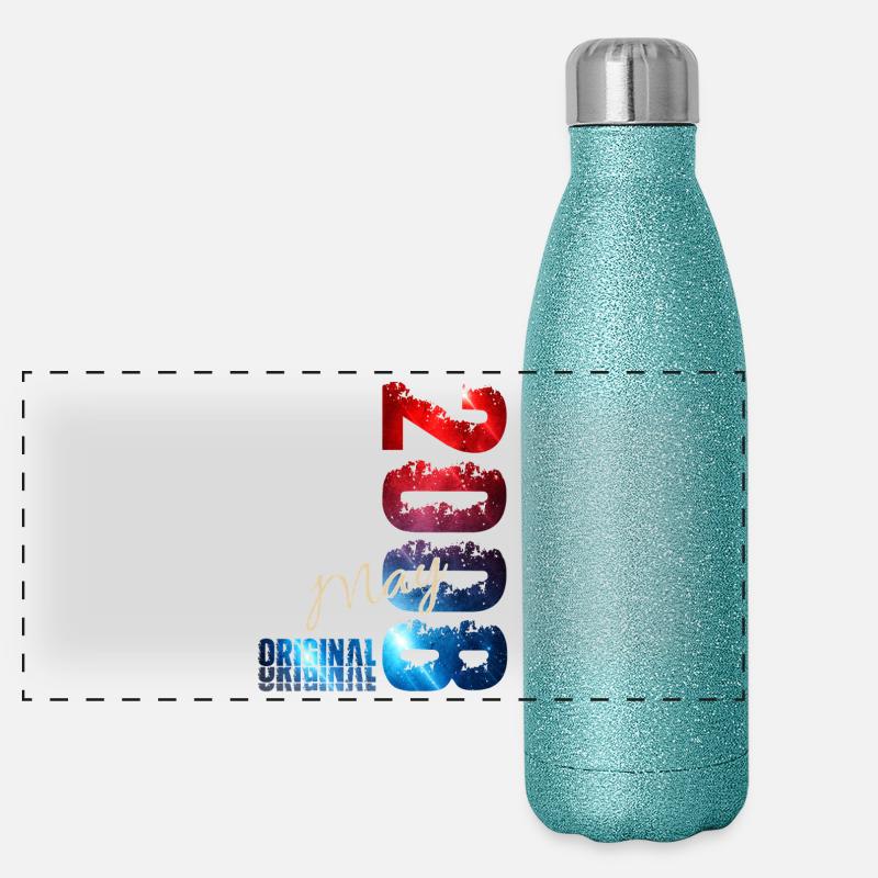 18. Geburtstag Geschenk Mann Original Mai 2008 Panorama Glitzer Isolierflasche 500 ml