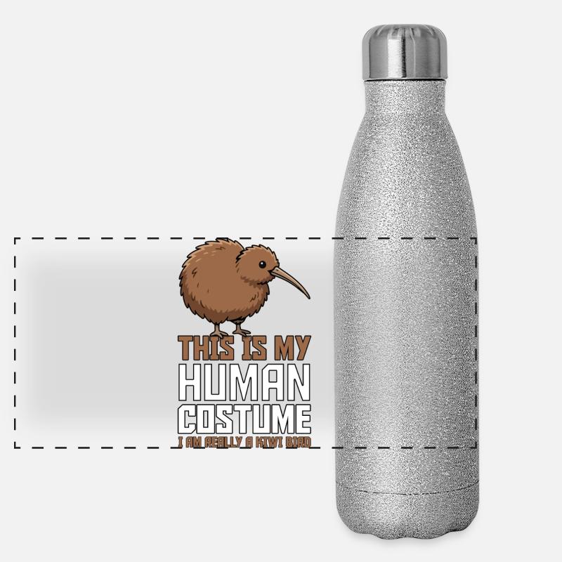 Das ist mein Menschenkostüm. Ich bin wirklich ein Kiwi-Vogel. Panorama Glitzer Isolierflasche 500 ml