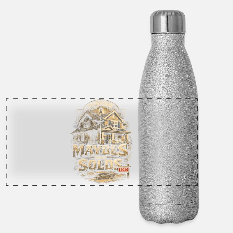 Agent immobilier transformant des « peut-êtres » en vendeurs Gourde isotherme panoramique pailletée 500 ml