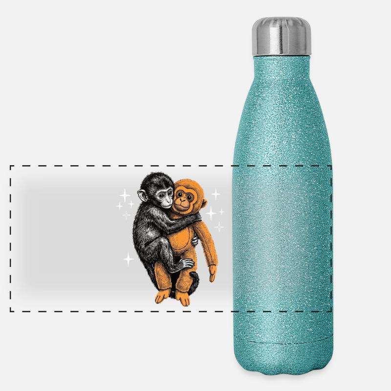 Baby Monkey Punch Panoramic Glitter Thermal Bottle 500 ml