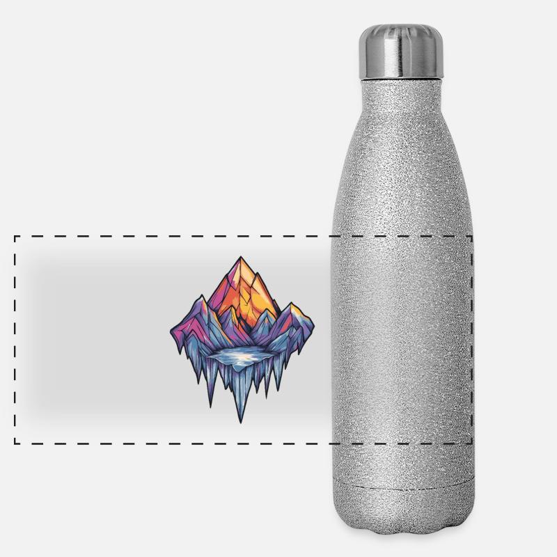 Eisberge Symbol Berge Panoramic Glitter Thermal Bottle 500 ml