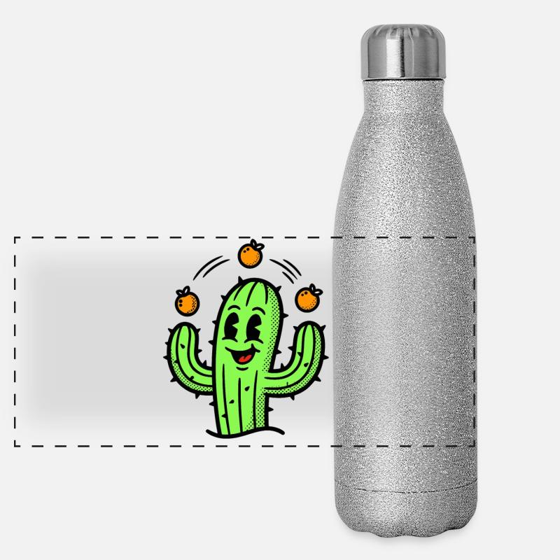 A cactus with real talent Panoramic Glitter Thermal Bottle 500 ml