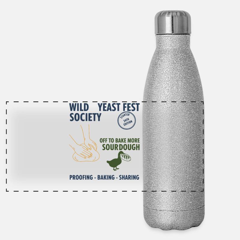 Sauerteig-Wildhefefest Gesellschaft backt weiter Panorama Glitzer Isolierflasche 500 ml