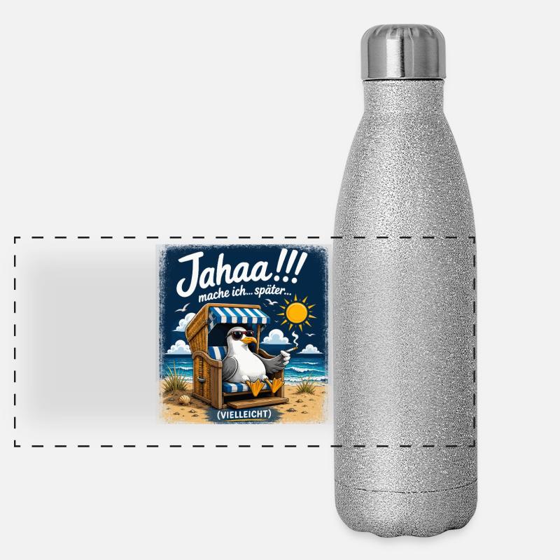  Jahaa mache ich später vielleicht Lustige Möwe im Panorama Glitzer Isolierflasche 500 ml