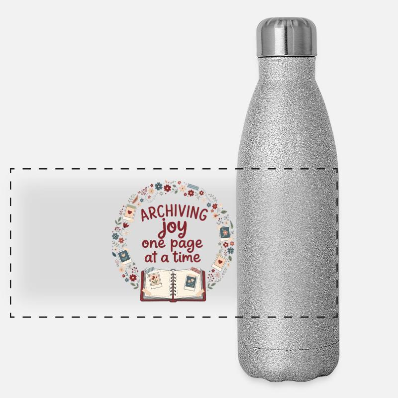 Freude archivieren | Scrapbooking Deko Panorama Glitzer Isolierflasche 500 ml