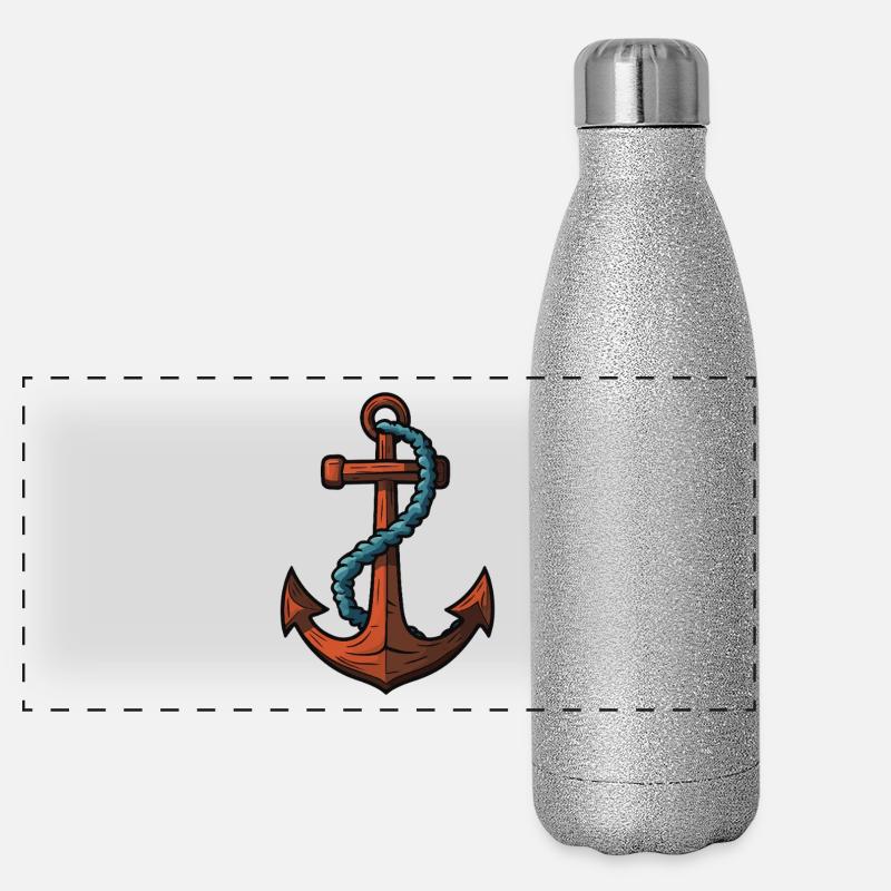 Anchor Symbol Harbour Panoramic Glitter Thermal Bottle 500 ml