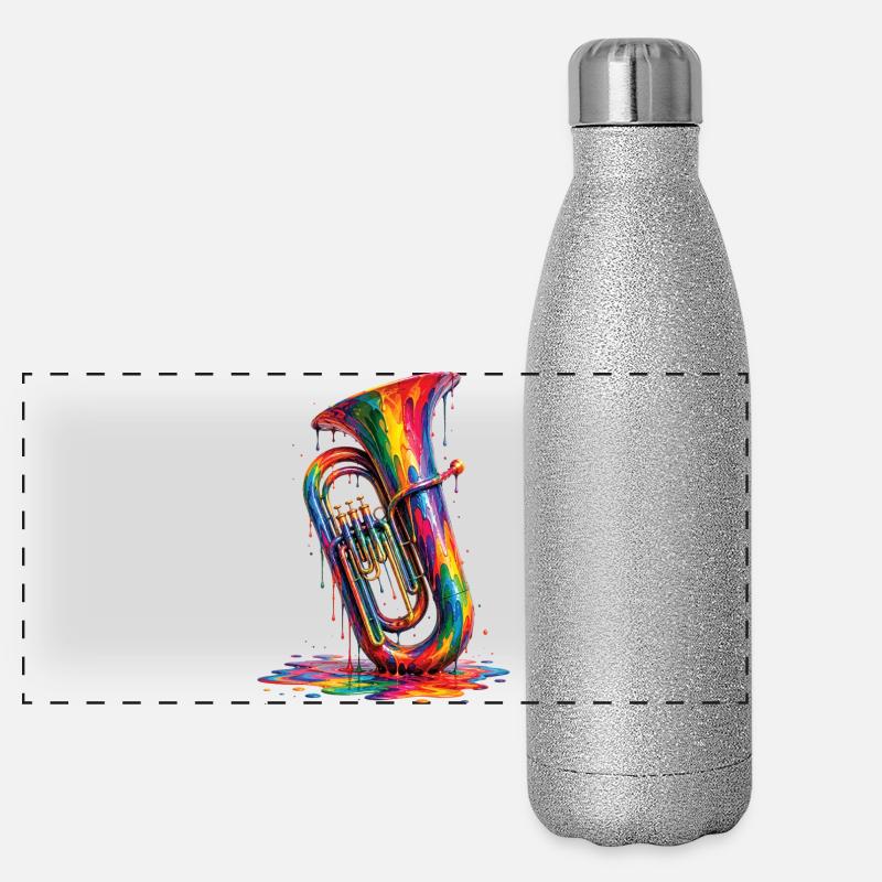 Tuba mit tropfender Farbe Panorama Glitzer Isolierflasche 500 ml