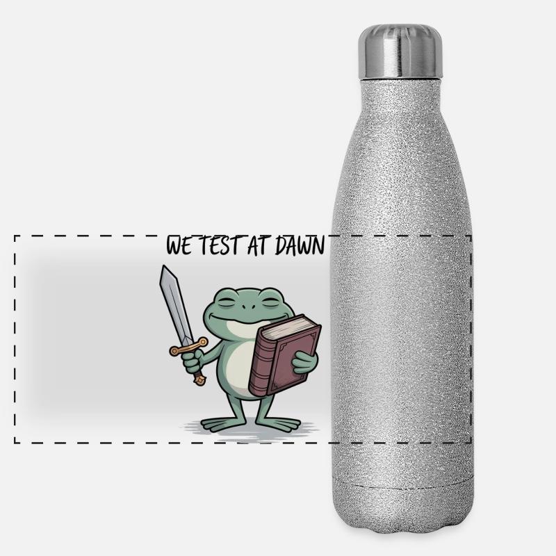 Froschritter Morgenröte Panorama Glitzer Isolierflasche 500 ml