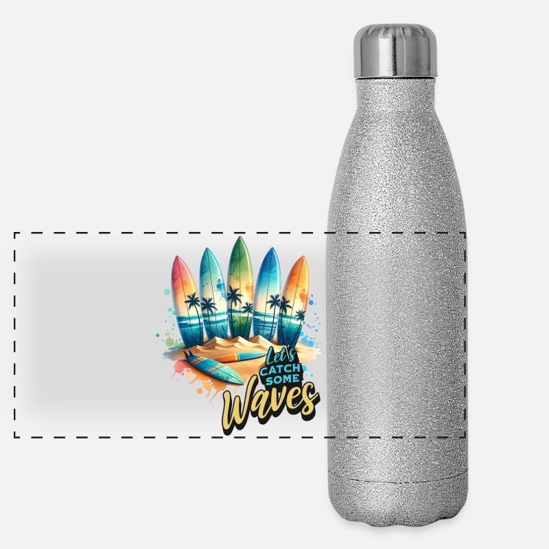 Let s Catch Some Waves Panorama Glitzer Isolierflasche 500 ml