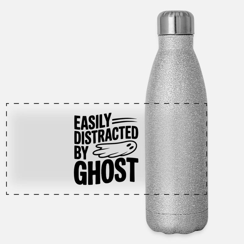 Easily Distracted by Ghost Panoramic Glitter Thermal Bottle 500 ml
