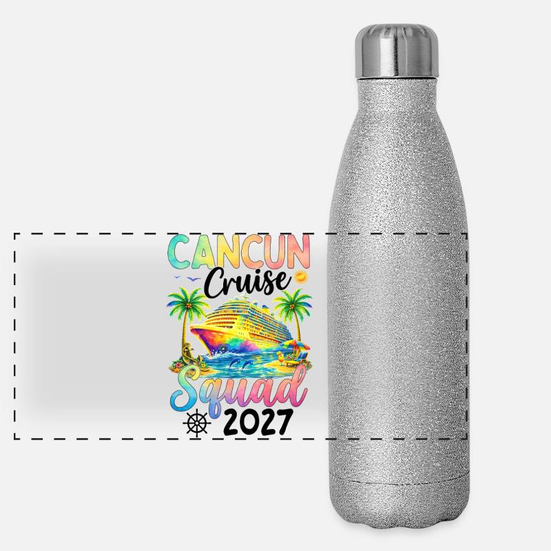 Équipe de croisière de Cancún 2027 Gourde isotherme panoramique pailletée 500 ml