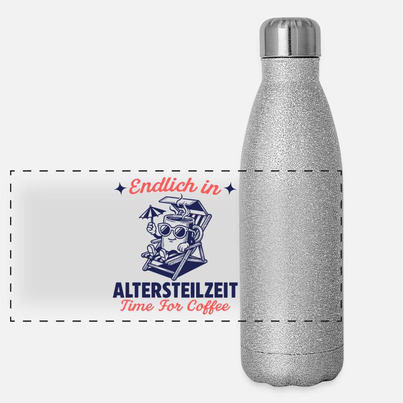 Finally time for coffee in partial retirement Panoramic Glitter Thermal Bottle 500 ml