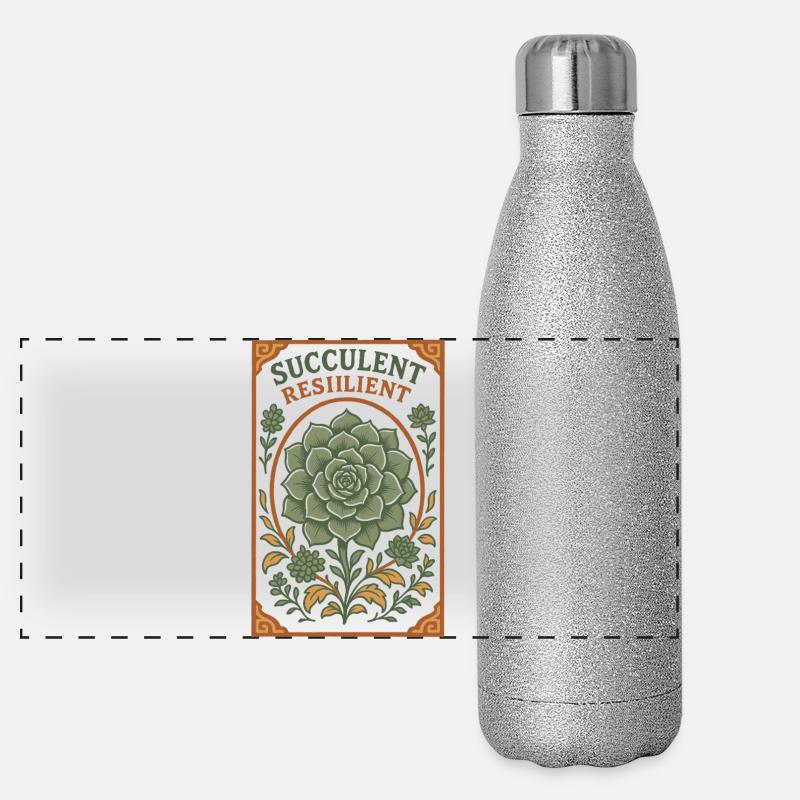 Succulente résiliente | Plantes Gourde isotherme panoramique pailletée 500 ml