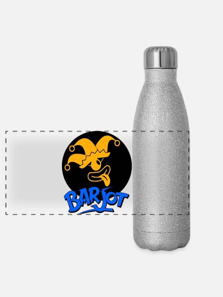 Barjot - Panorama Glitzer Isolierflasche 500 ml - Silber Glitzer - Vorne