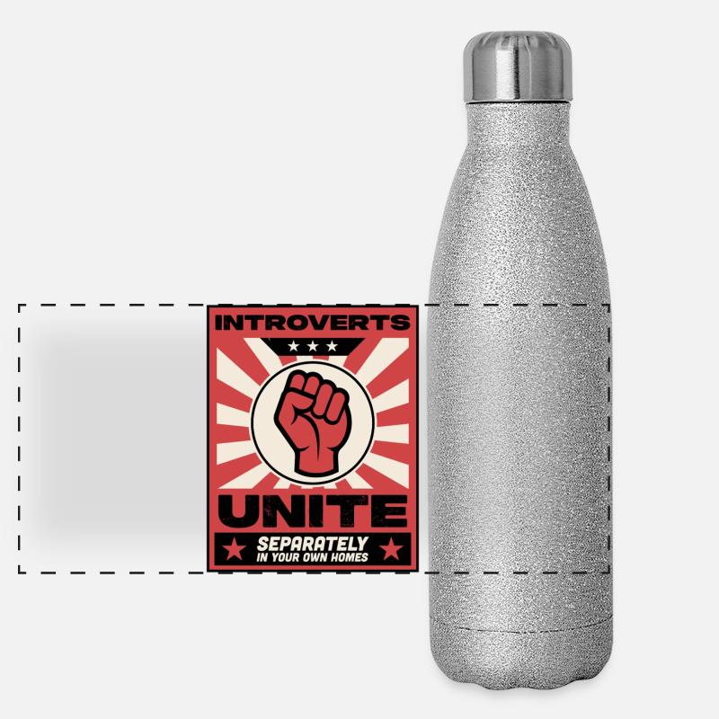 Introvertierte schließen sich zusammen Panorama Glitzer Isolierflasche 500 ml