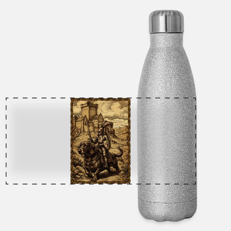 Chevalier médiéval à la foire ren-d’Teckel Gourde isotherme panoramique pailletée 500 ml
