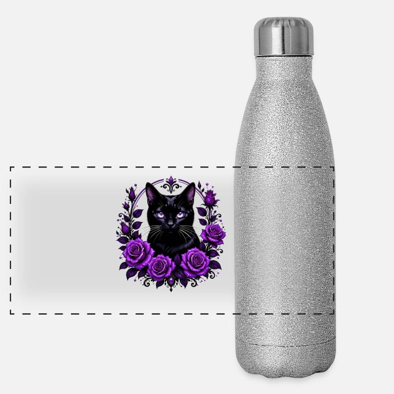Gueule de bois nocturne dans la couronne lilas Gourde isotherme panoramique pailletée 500 ml