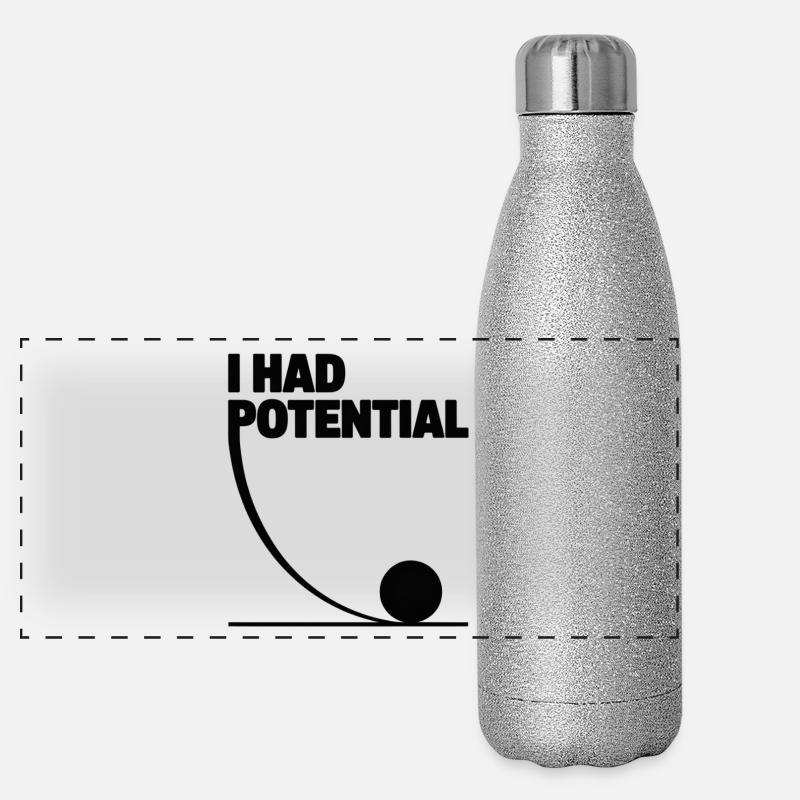 J’avais des potentiels sciences, mathématiques, physique Gourde isotherme panoramique pailletée 500 ml