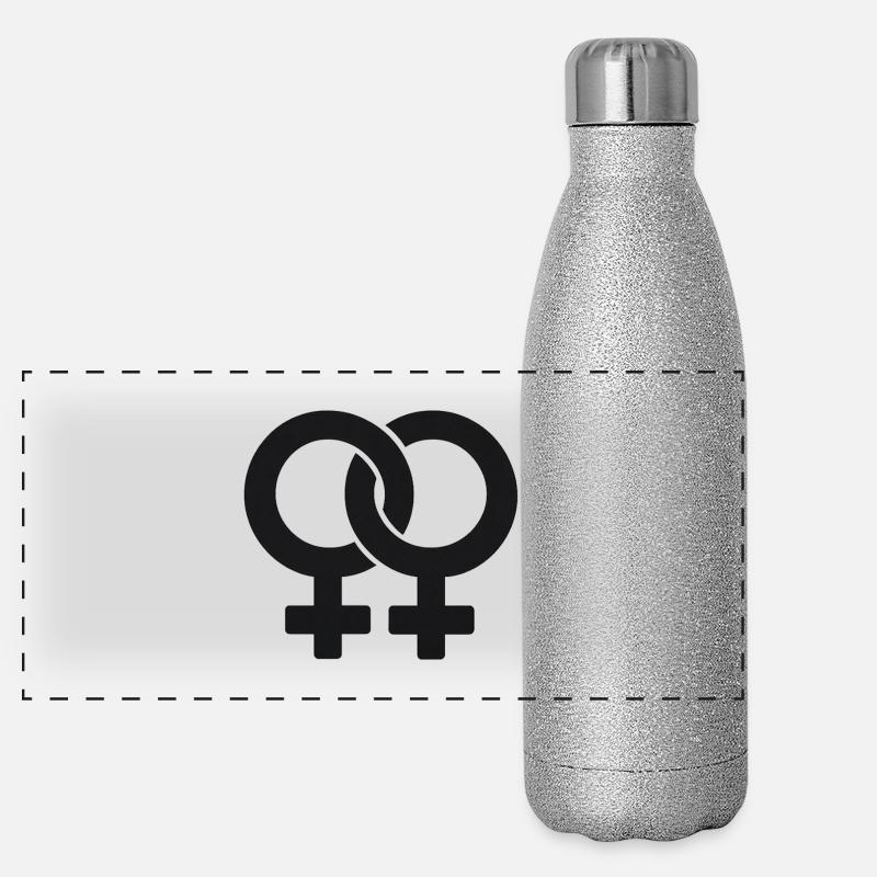 Symboles féminins entrelacés Gourde isotherme panoramique pailletée 500 ml