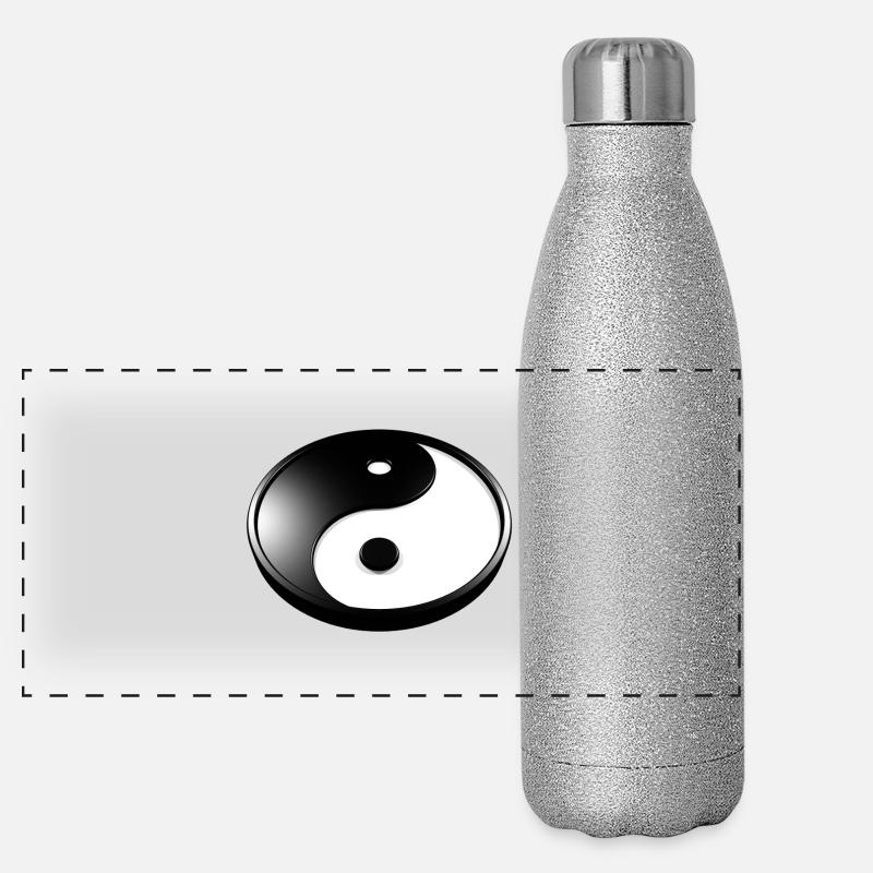 Yin Yang 3D Gourde isotherme panoramique pailletée 500 ml