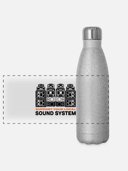 support attacke hakke 23 berlin - Panorama Glitzer Isolierflasche 500 ml - Silber Glitzer - Vorne