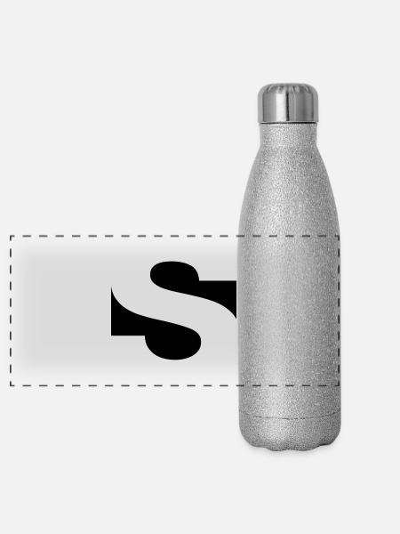 negative s - Panorama Glitzer Isolierflasche 500 ml - Silber Glitzer - Vorne