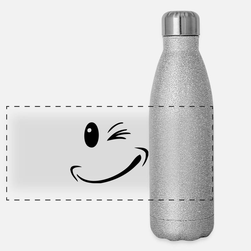 gesicht lustig smile Panorama Glitzer Isolierflasche 500 ml