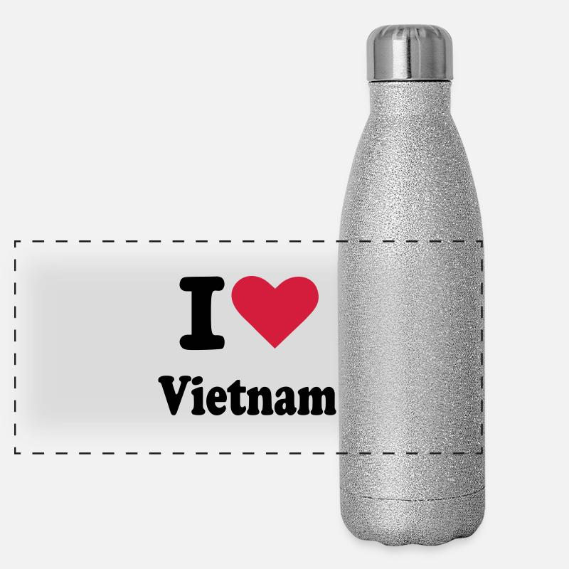 Vietnam Panorama Glitzer Isolierflasche 500 ml