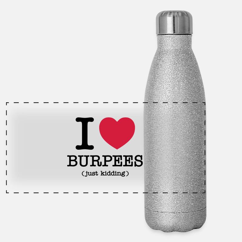 I (Heart) Burpees (Just Kidding) Panorama Glitzer Isolierflasche 500 ml