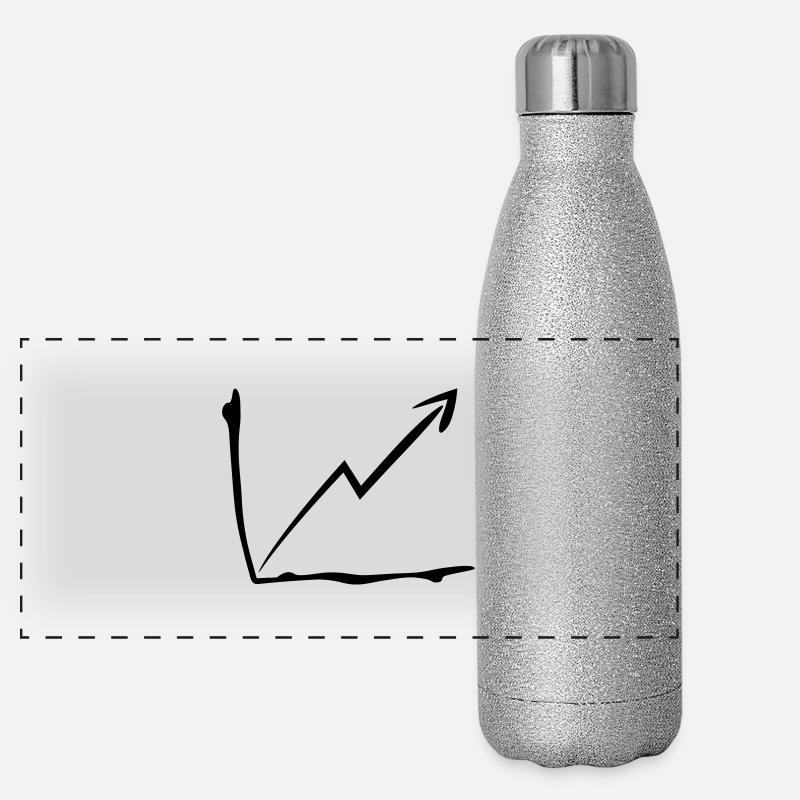 arrow profit chart upward high line Panoramic Glitter Thermal Bottle 500 ml