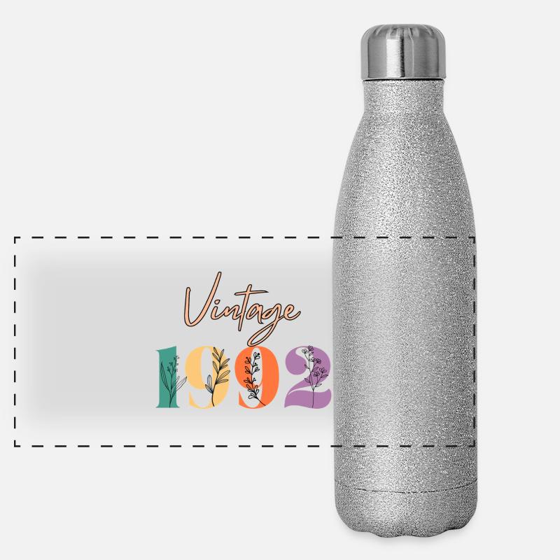 Vintage 1992 florale Gourde isotherme panoramique pailletée 500 ml