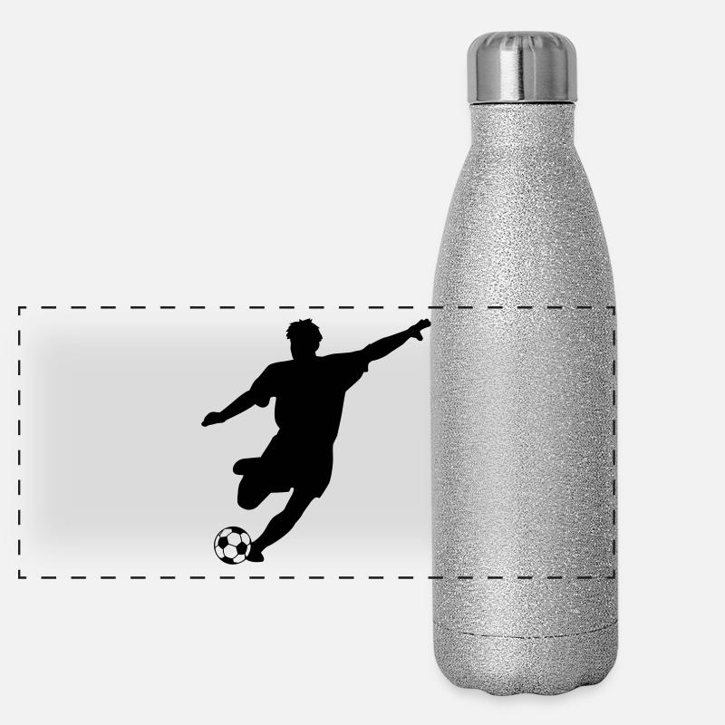 Fußballspieler Silhouette Gourde isotherme panoramique pailletée 500 ml