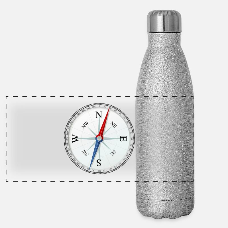 Kompass Panorama Glitzer Isolierflasche 500 ml