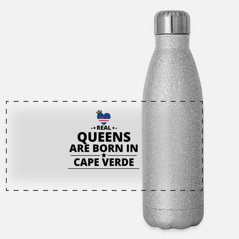 GESCHENK QUEENS LOVE FROM CAPE VERDE Panorama Glitzer Isolierflasche 500 ml