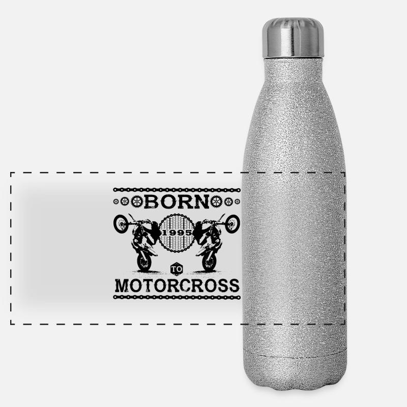 born to motorcross motorrad gift geschenk 1995 Panorama Glitzer Isolierflasche 500 ml