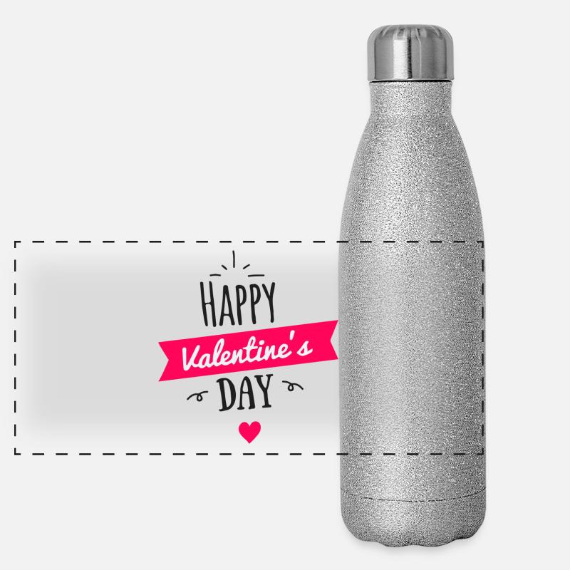 Februar san balentin Panorama Glitzer Isolierflasche 500 ml
