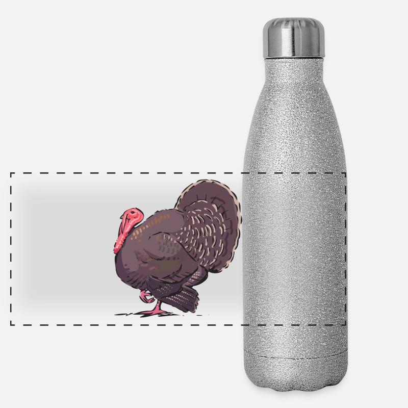 Truthahn Panorama Glitzer Isolierflasche 500 ml