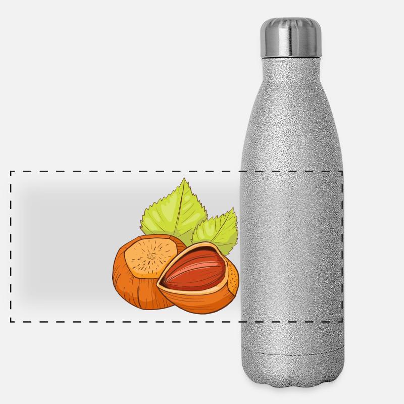 Haselnuss Gemeine Hasel Haselnussstrauch Panorama Glitzer Isolierflasche 500 ml