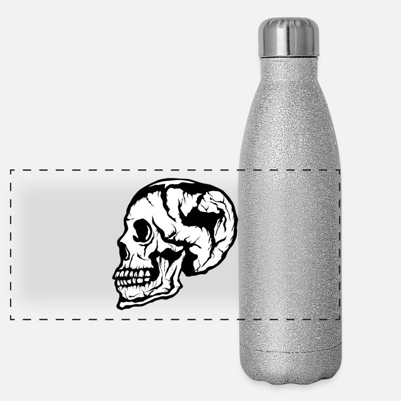Schädel Schädel Kran 105 w Panorama Glitzer Isolierflasche 500 ml