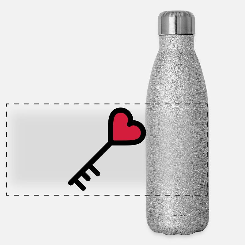 la clé du coeur de la Saint Valentin Gourde isotherme panoramique pailletée 500 ml